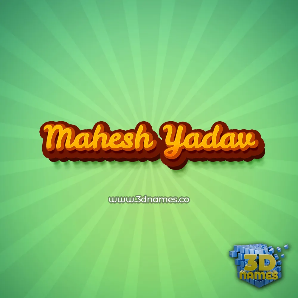 mahesh yadav in Green Rays style - 3D name wallpaper