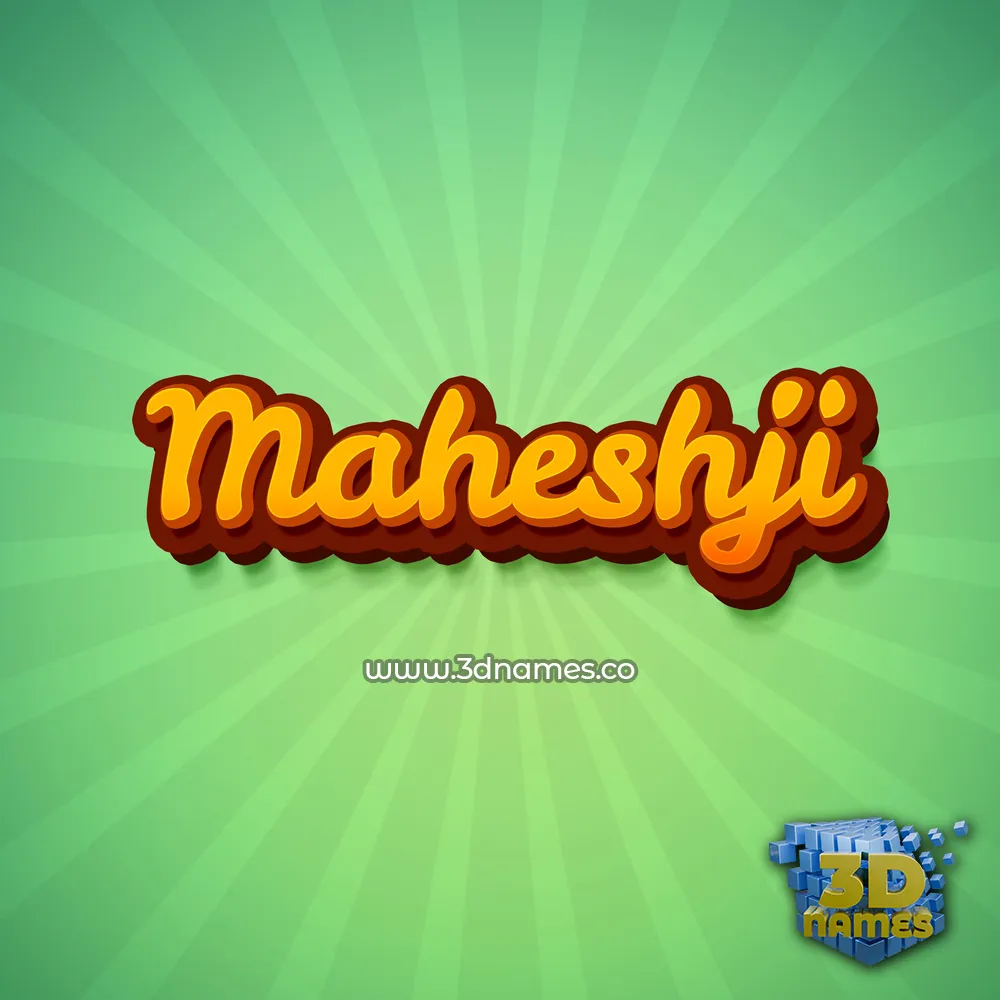 maheshji in Green Rays style - 3D name wallpaper