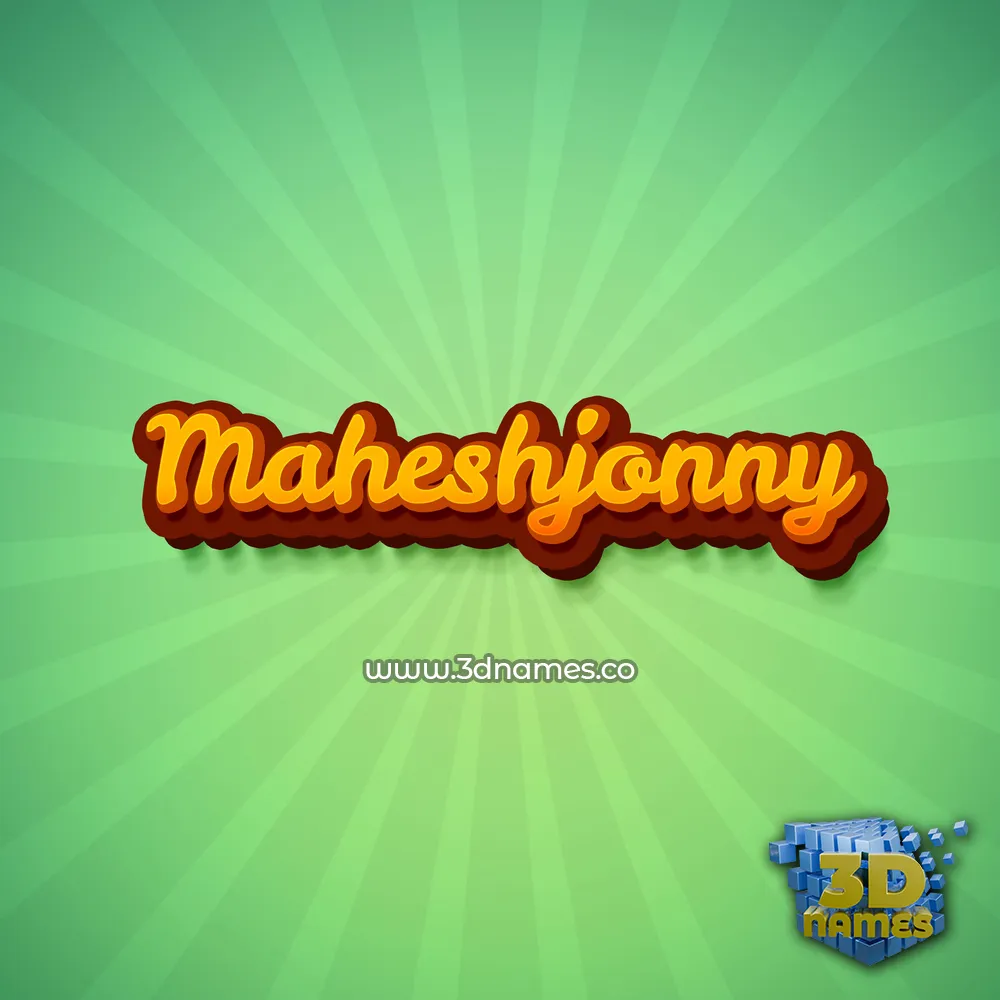 maheshjonny in Green Rays style - 3D name wallpaper