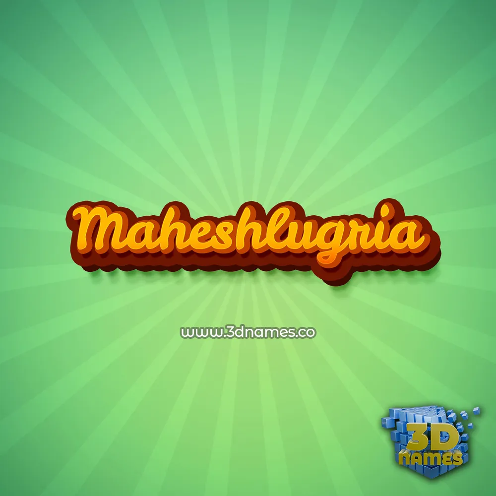 maheshlugria in Green Rays style - 3D name wallpaper