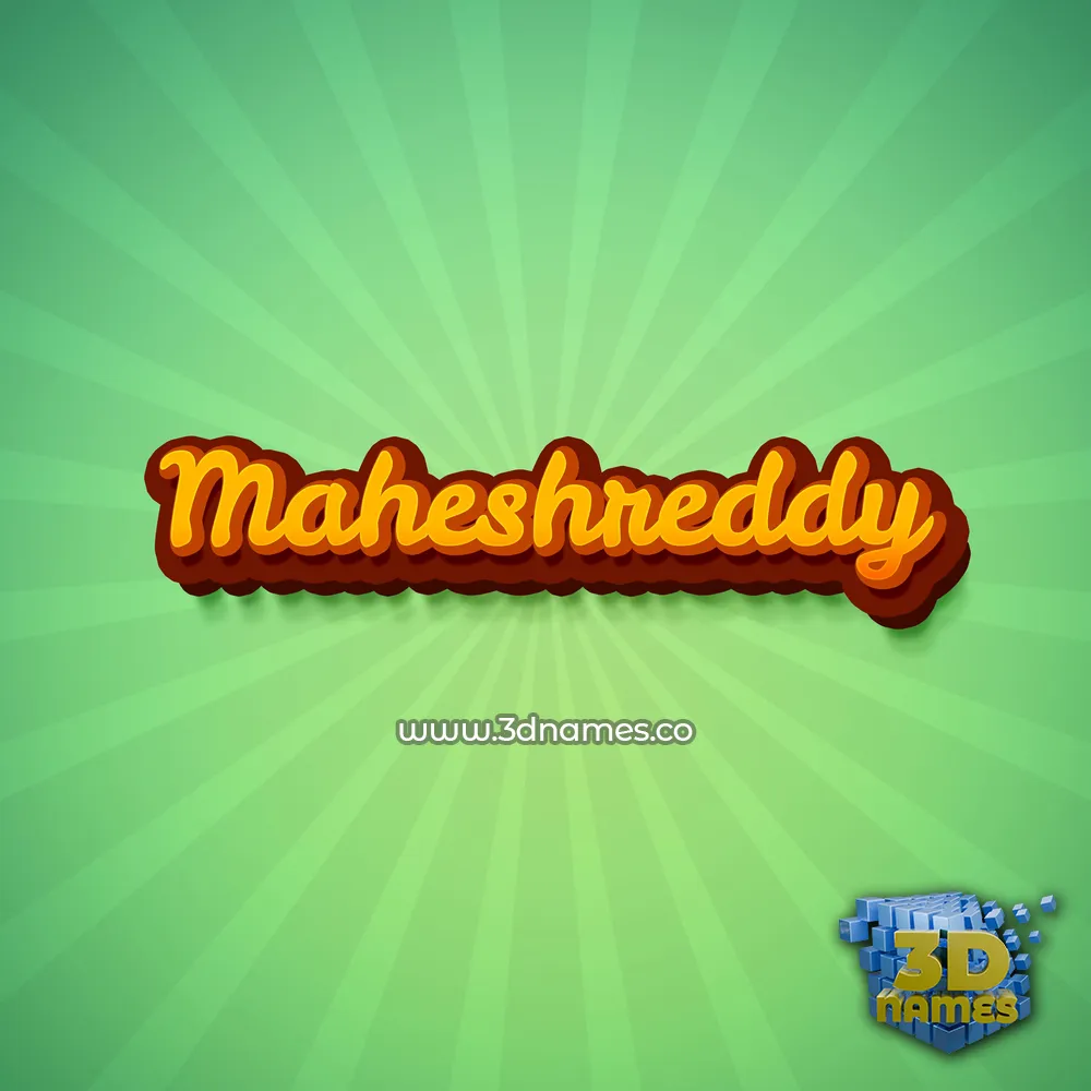 maheshreddy in Green Rays style - 3D name wallpaper