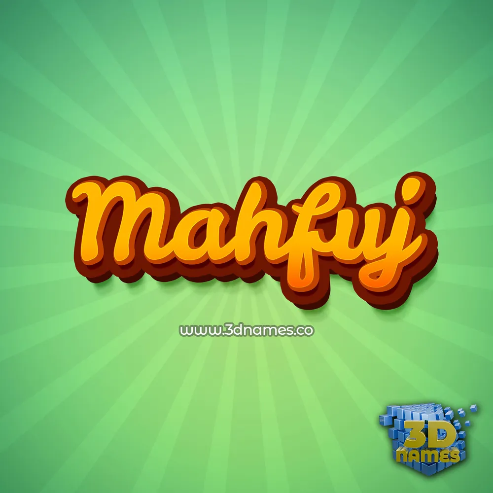mahfuj in Green Rays style - 3D name wallpaper