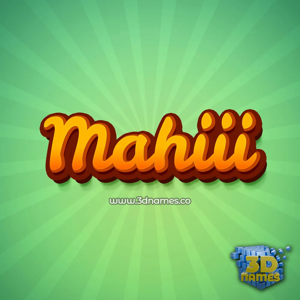 mahiii in Green Rays style - 3D name wallpaper