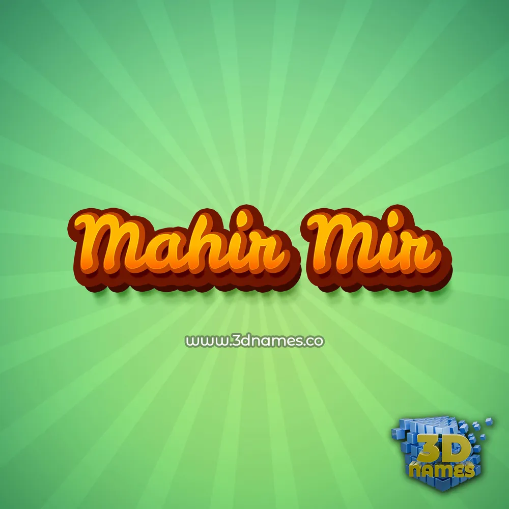 mahir mir in Green Rays style - 3D name wallpaper