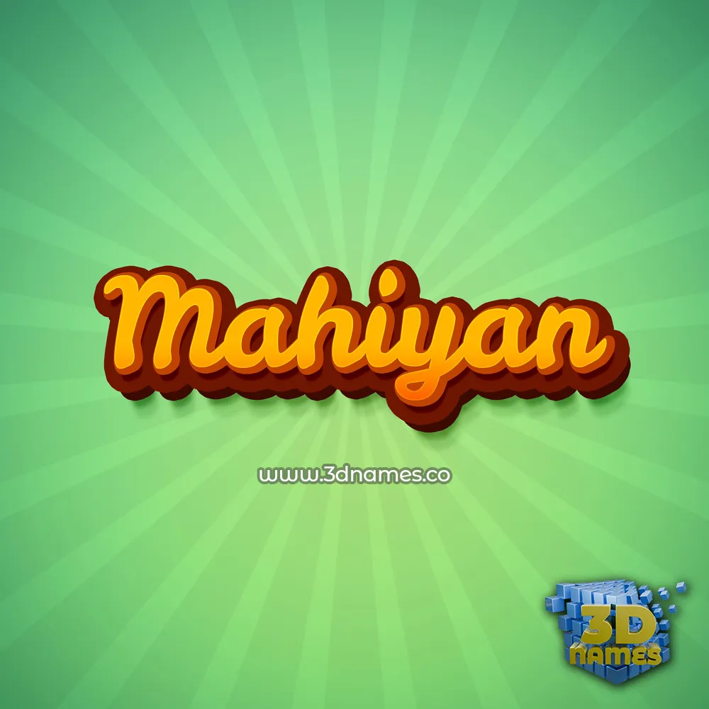 mahiyan in Green Rays style - 3D name wallpaper