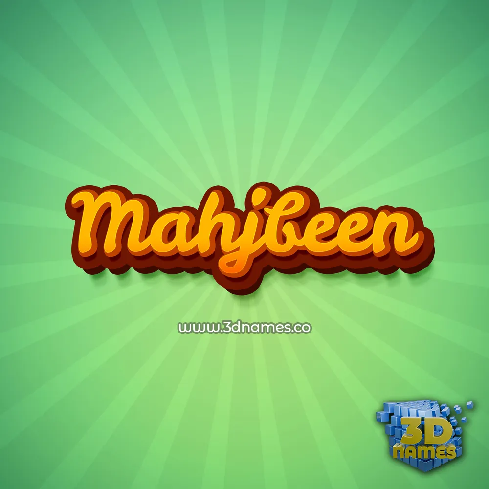 mahjbeen in Green Rays style - 3D name wallpaper