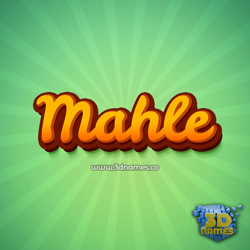 mahle in Green Rays style - 3D name wallpaper