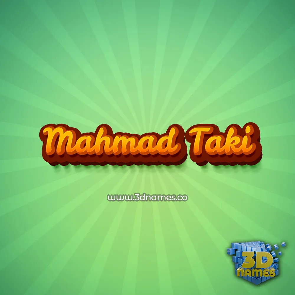 mahmad taki in Green Rays style - 3D name wallpaper