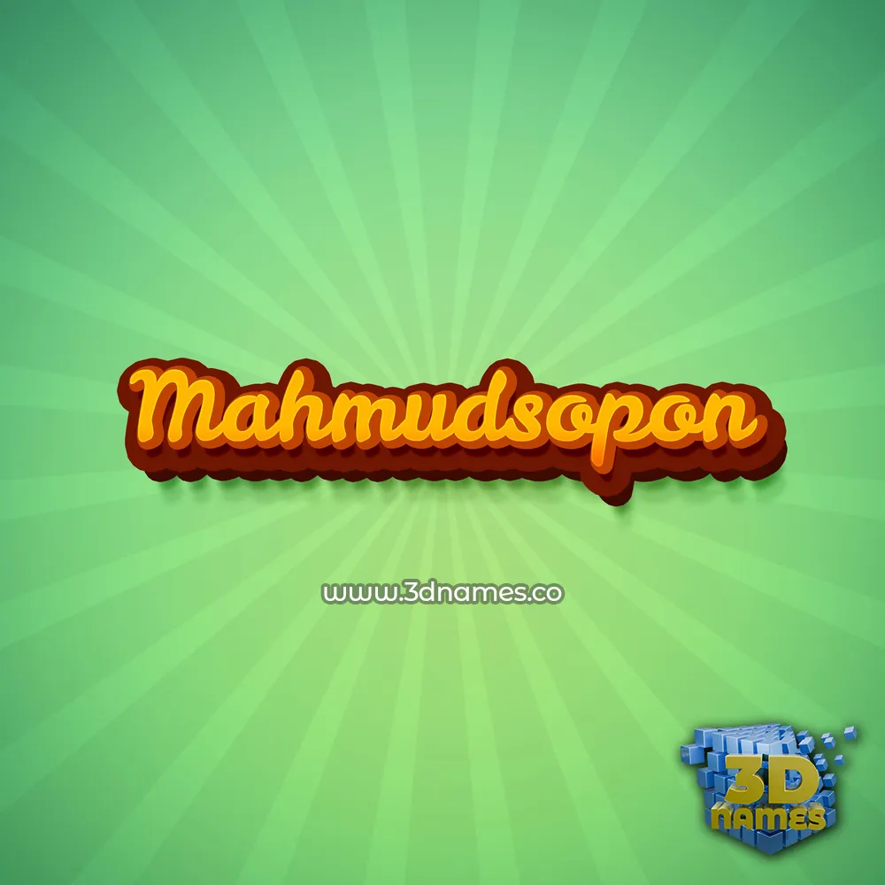 mahmudsopon in Green Rays style - 3D name wallpaper