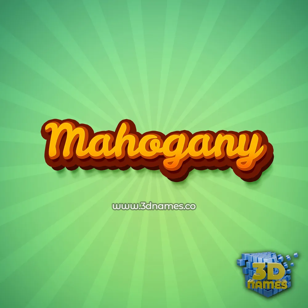 mahogany in Green Rays style - 3D name wallpaper