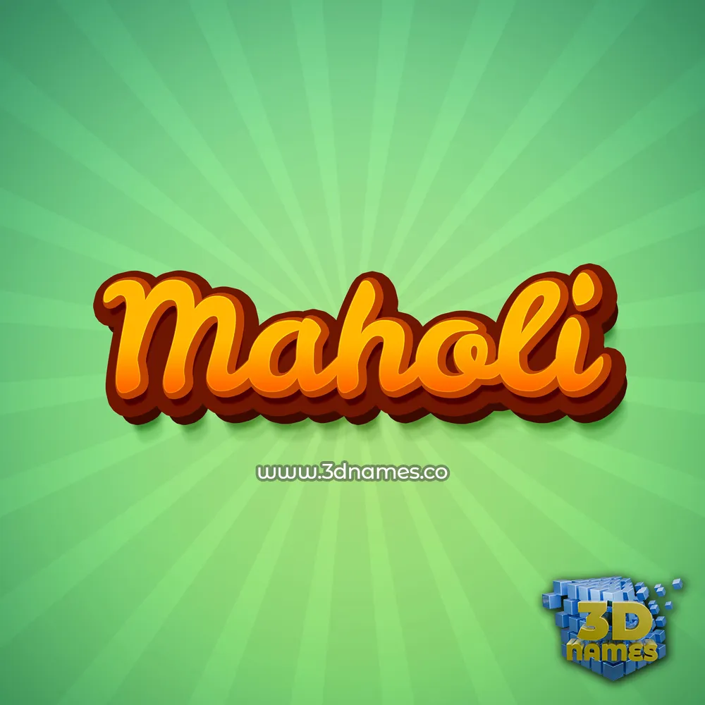 maholi in Green Rays style - 3D name wallpaper