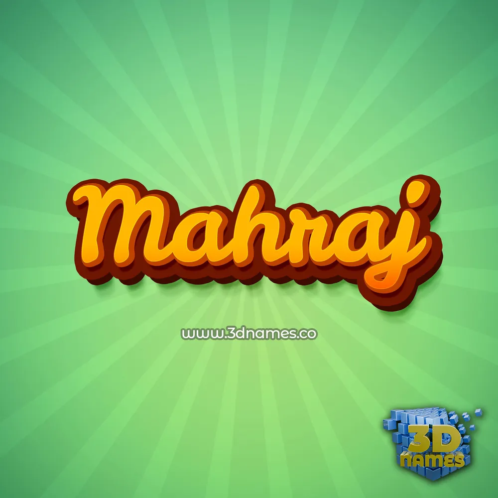 mahraj in Green Rays style - 3D name wallpaper