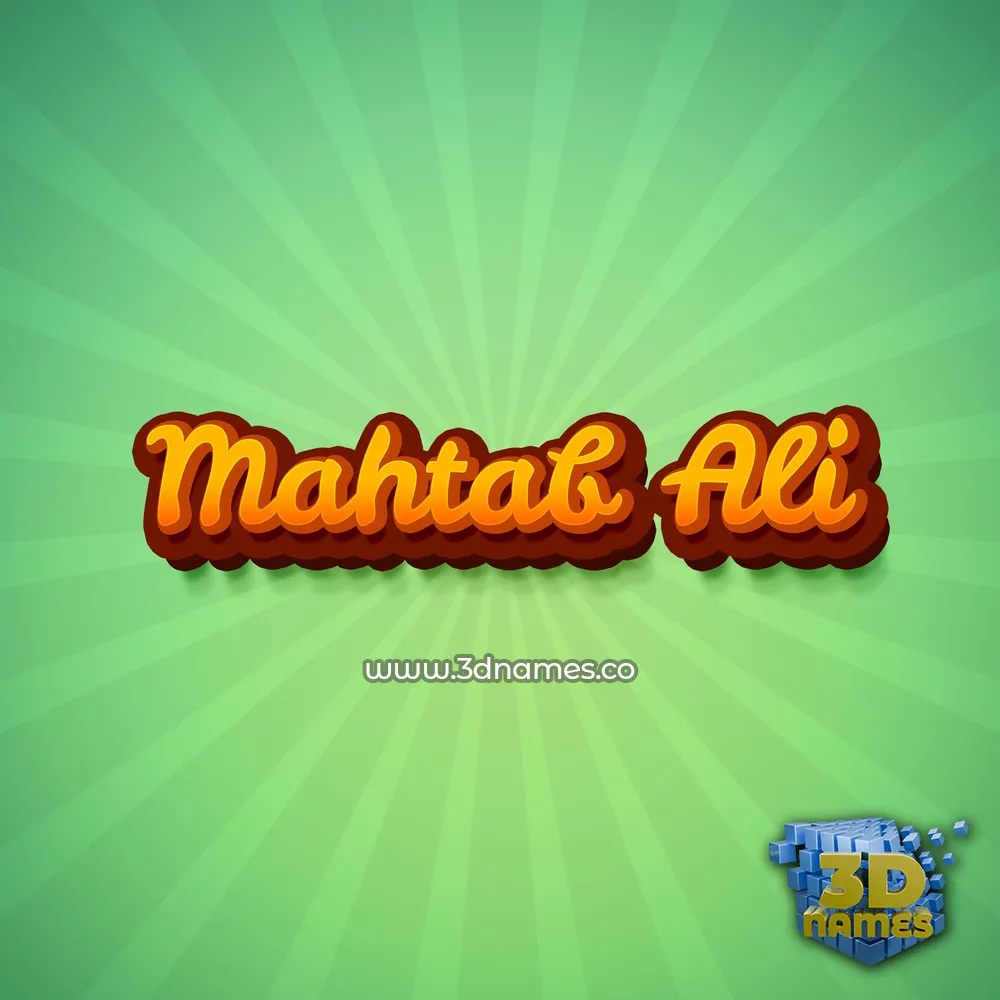 mahtab ali in Green Rays style - 3D name wallpaper