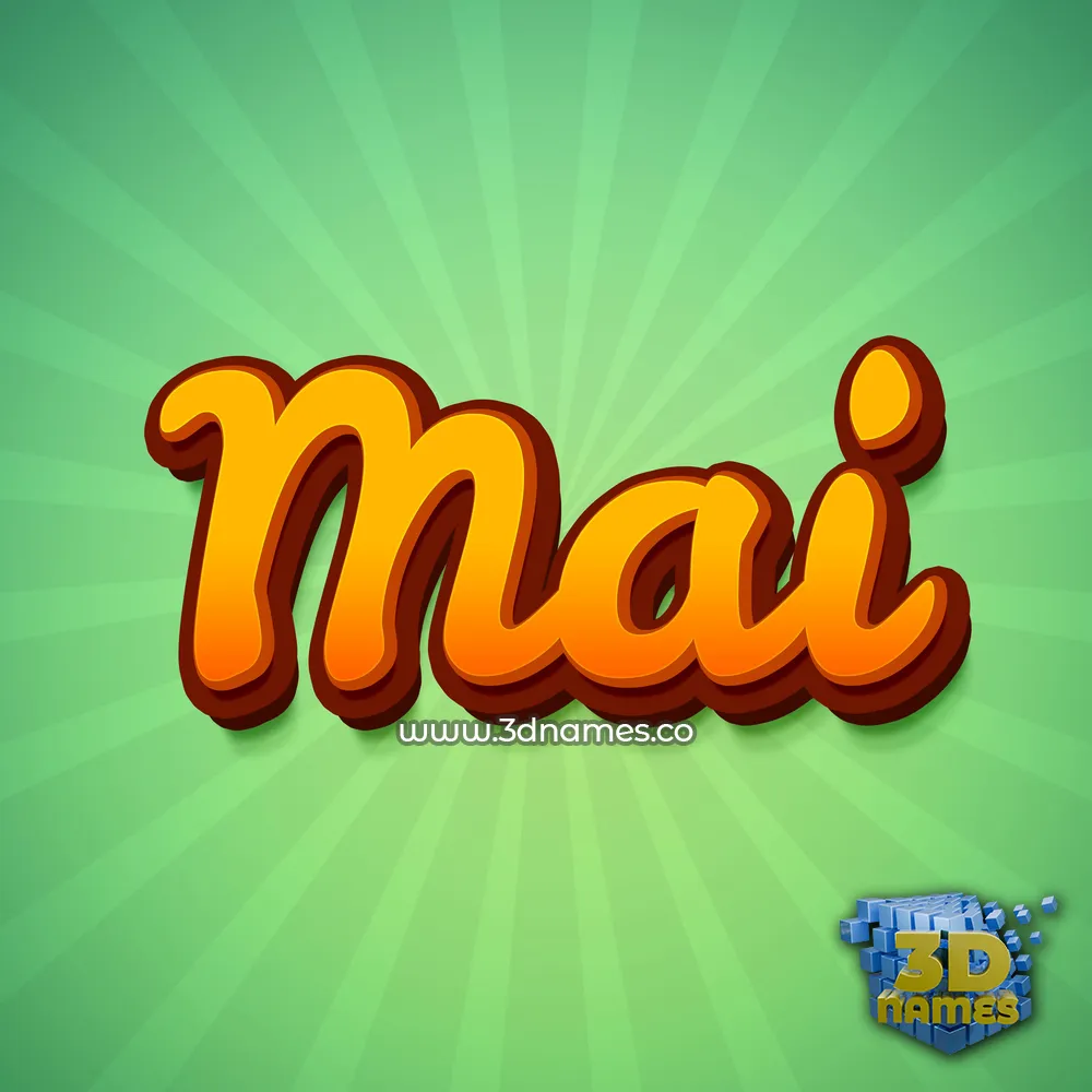 mai in Green Rays style - 3D name wallpaper