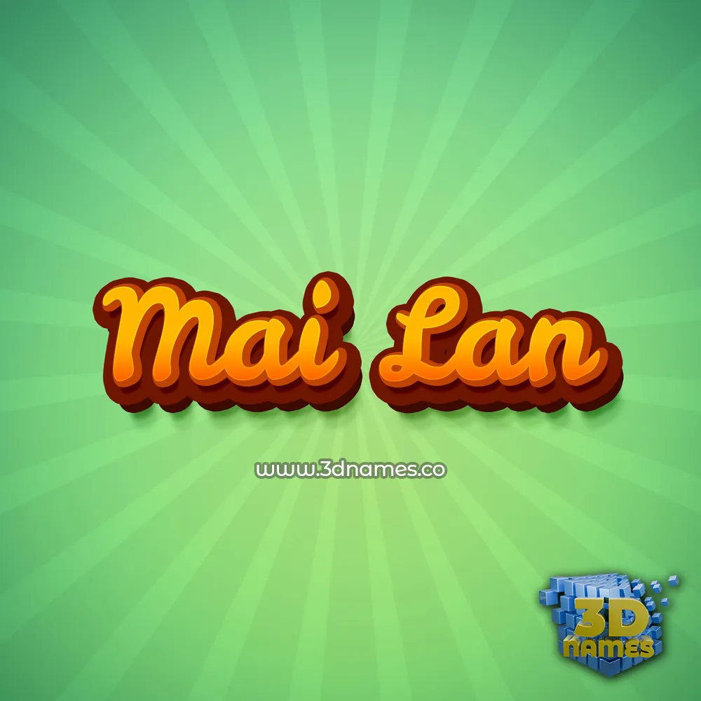 mai lan in Green Rays style - 3D name wallpaper