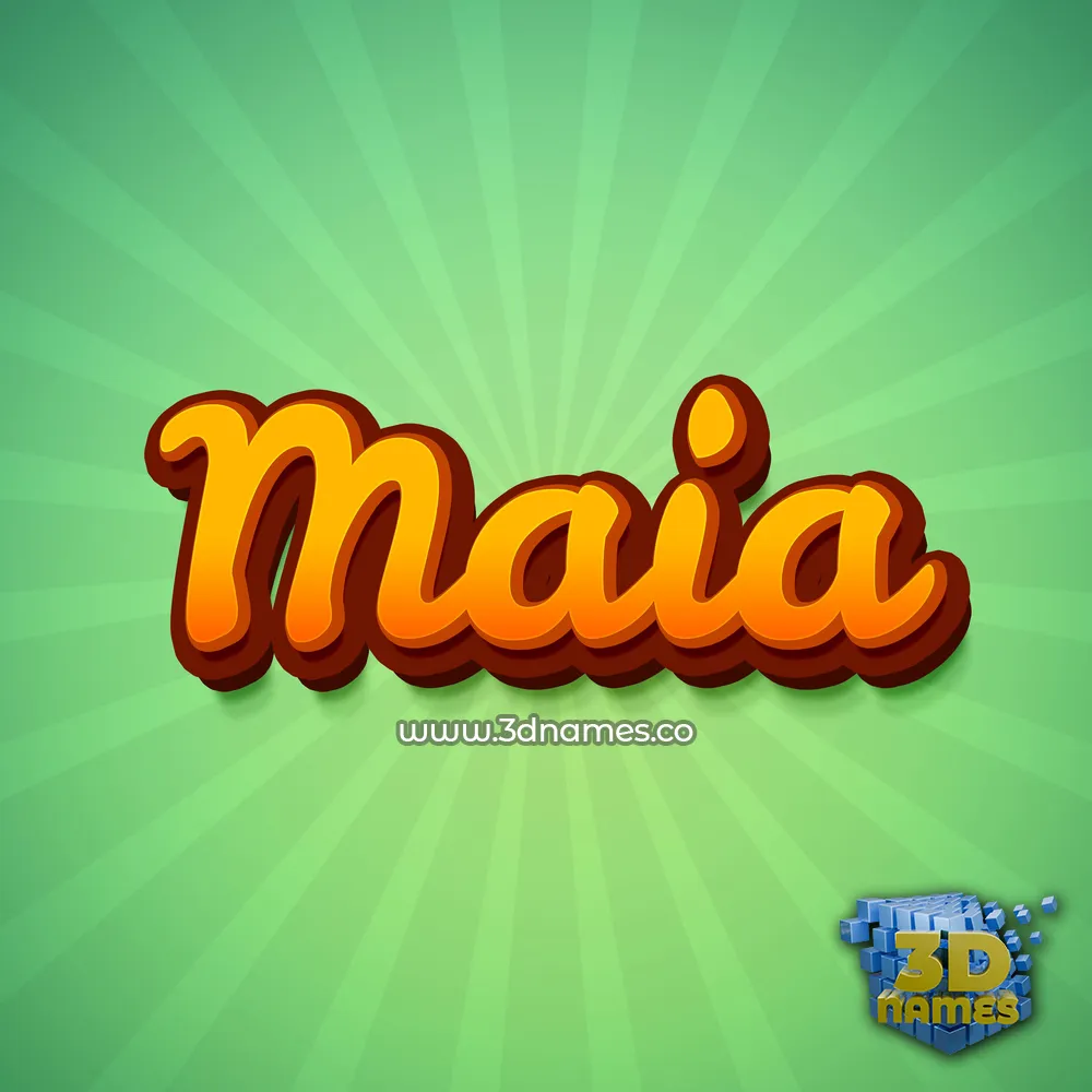 maia in Green Rays style - 3D name wallpaper