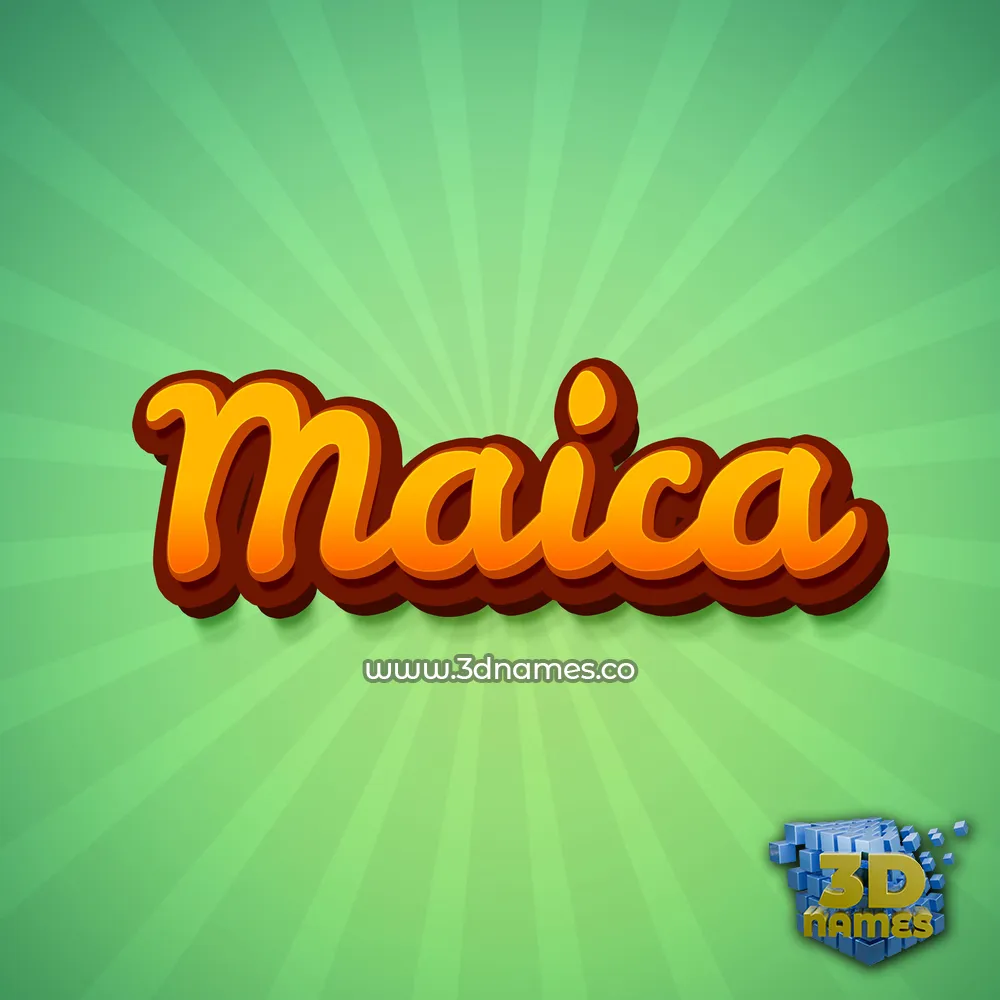 maica in Green Rays style - 3D name wallpaper