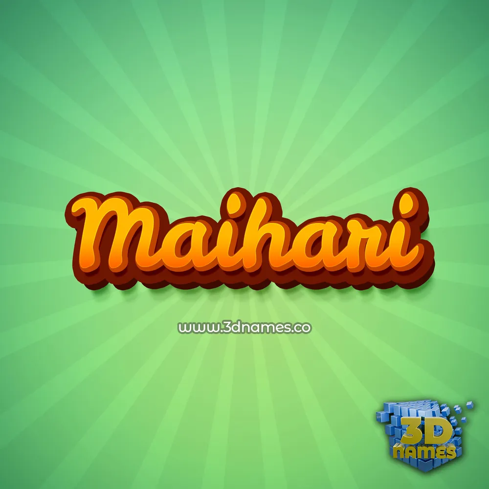 maihari in Green Rays style - 3D name wallpaper