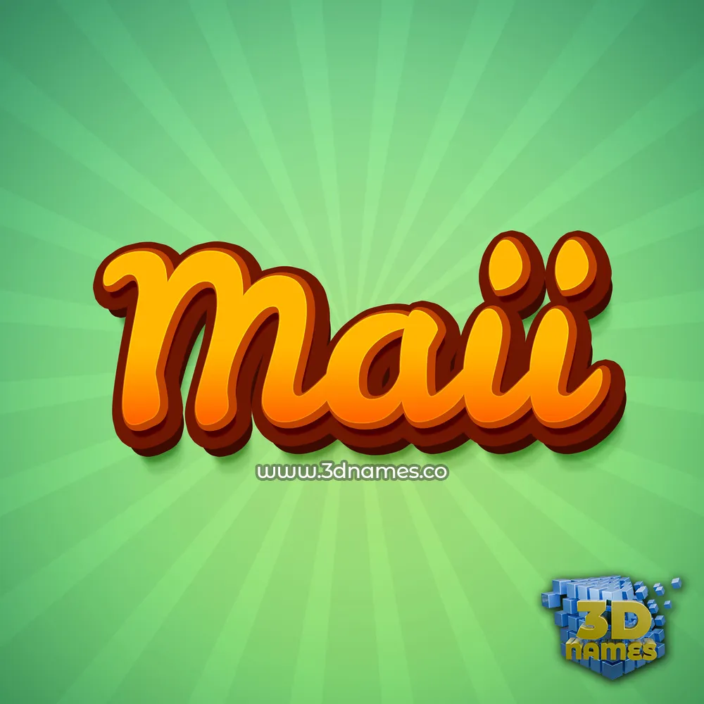 maii in Green Rays style - 3D name wallpaper