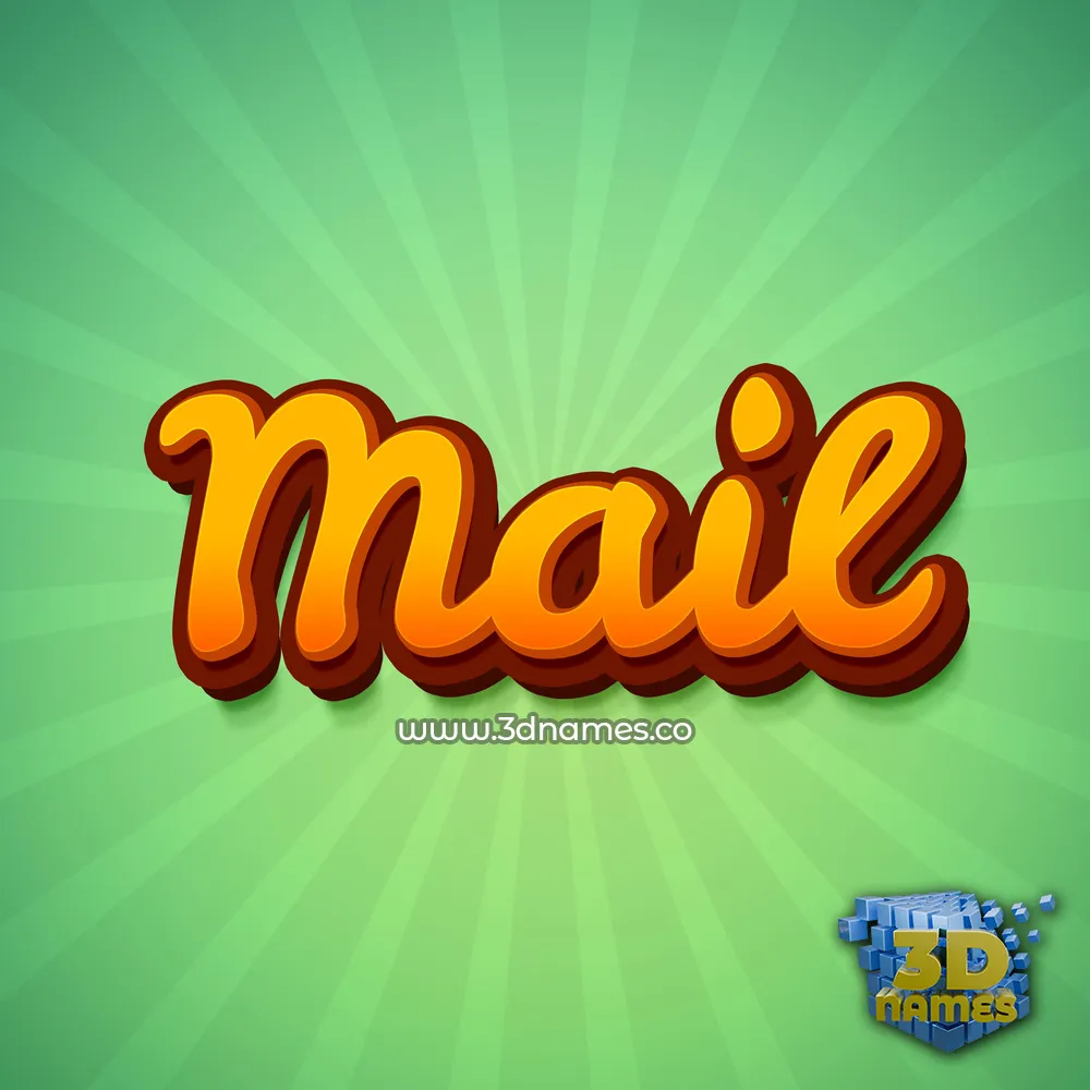 mail in Green Rays style - 3D name wallpaper
