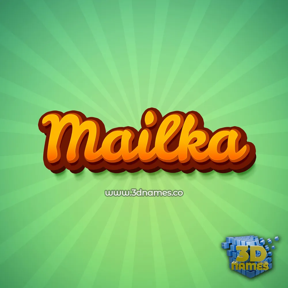 mailka in Green Rays style - 3D name wallpaper