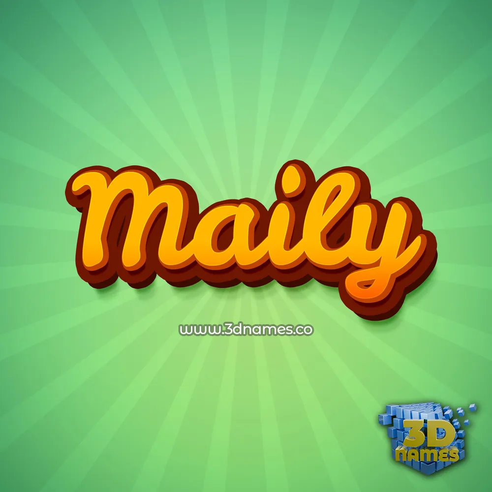 maily in Green Rays style - 3D name wallpaper