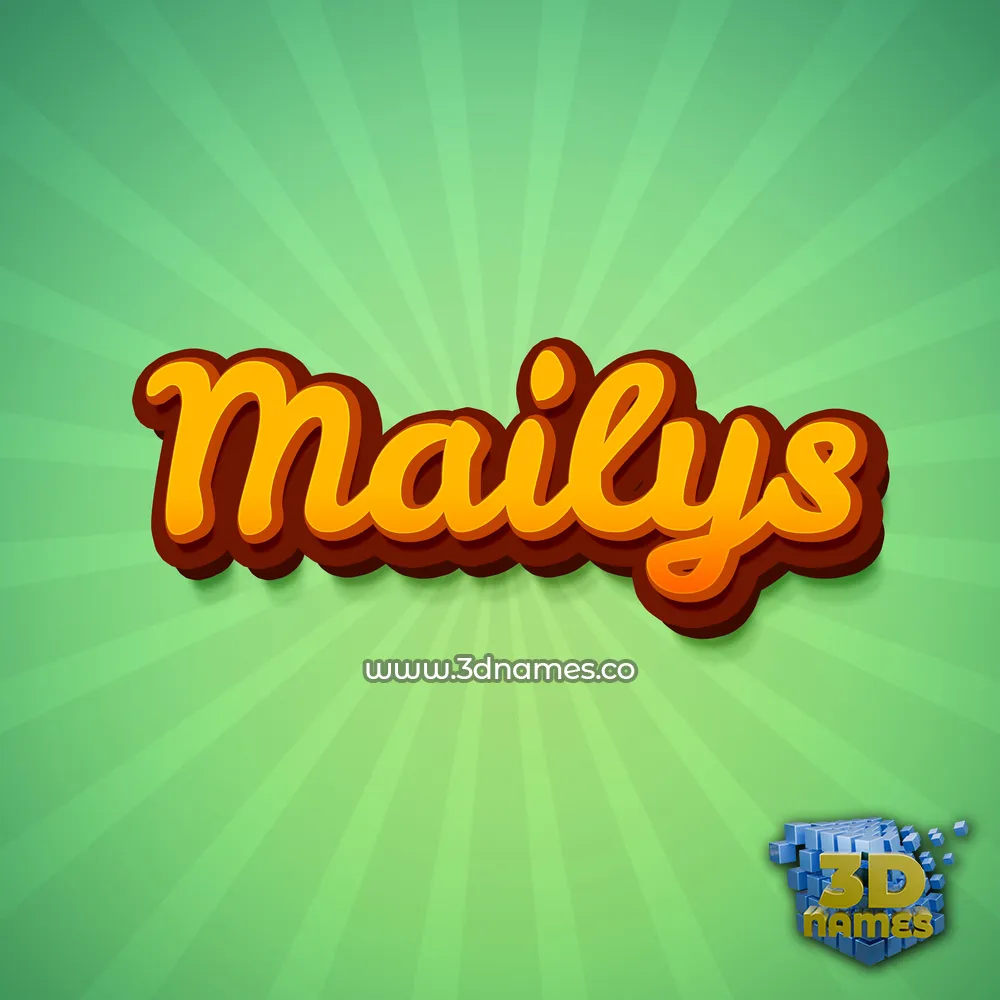 mailys in Green Rays style - 3D name wallpaper