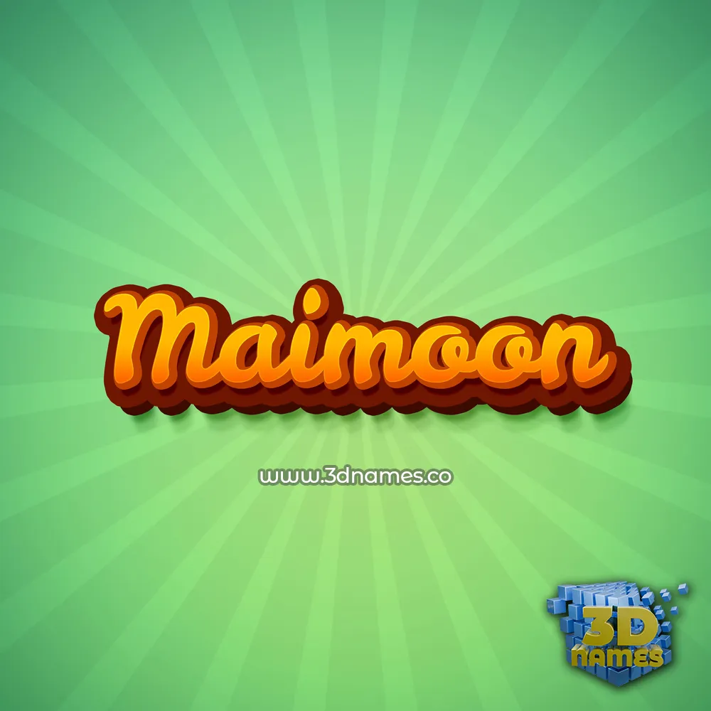 maimoon in Green Rays style - 3D name wallpaper