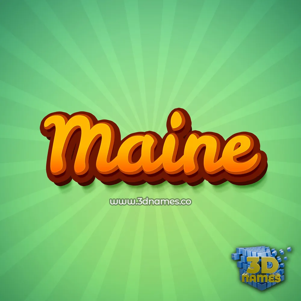 maine in Green Rays style - 3D name wallpaper