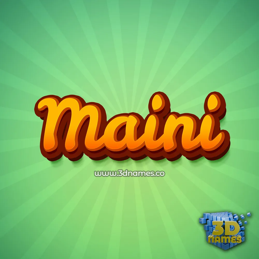 maini in Green Rays style - 3D name wallpaper