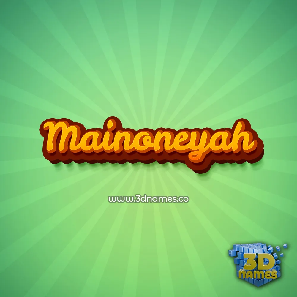 mainoneyah in Green Rays style - 3D name wallpaper