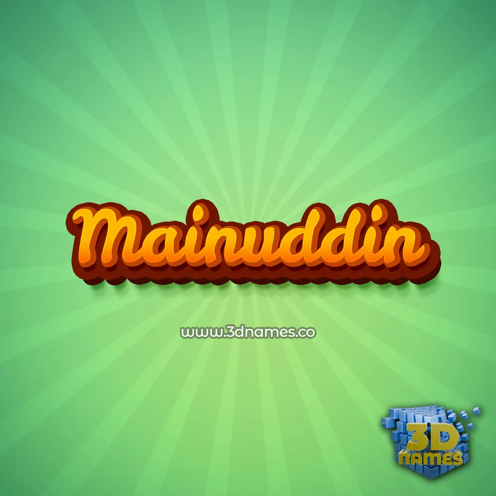 mainuddin in Green Rays style - 3D name wallpaper