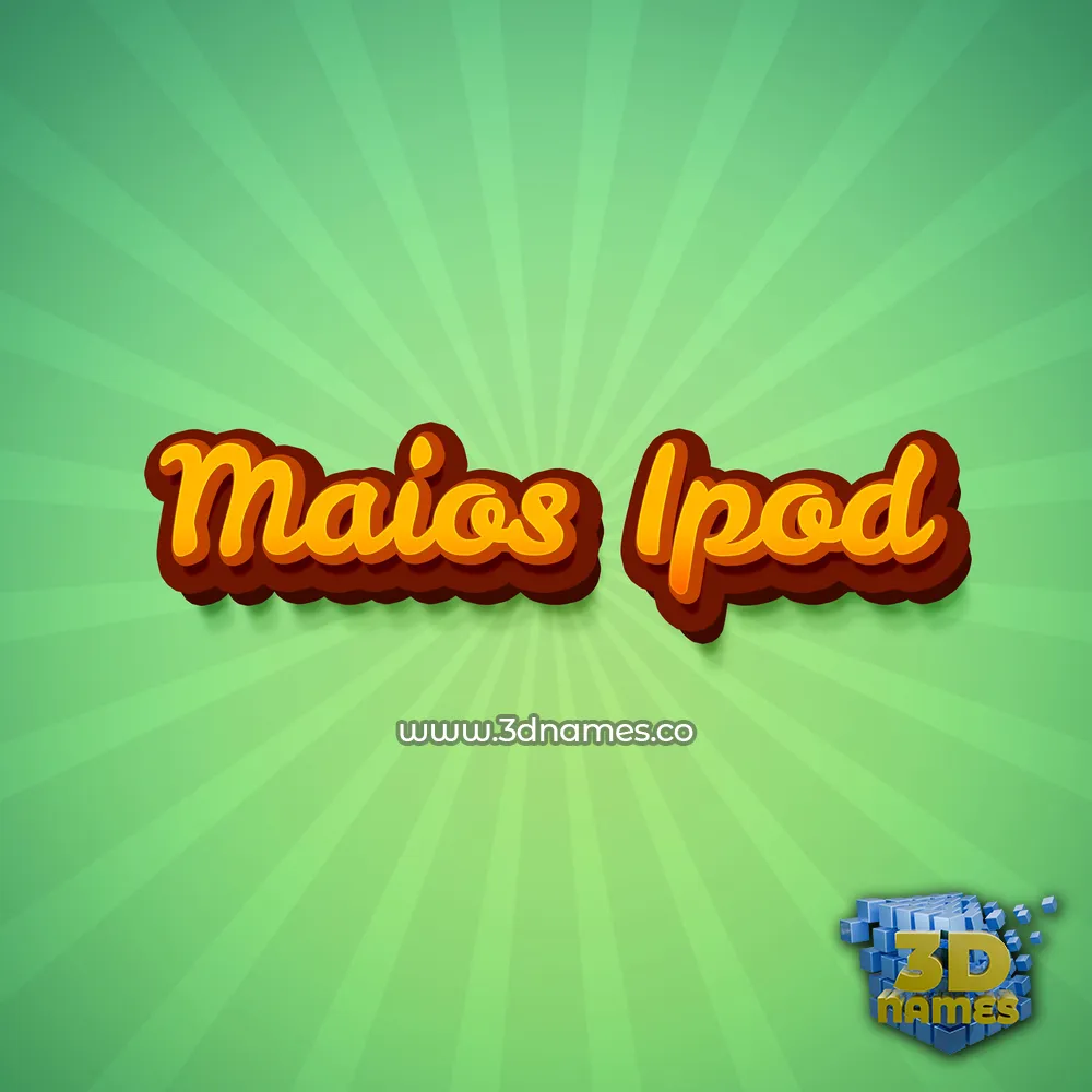maios ipod in Green Rays style - 3D name wallpaper