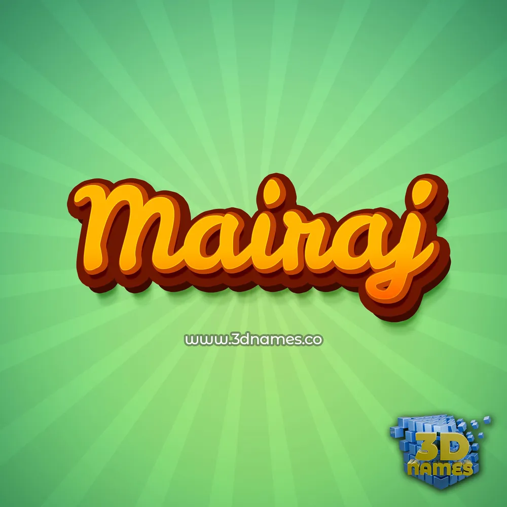 mairaj in Green Rays style - 3D name wallpaper