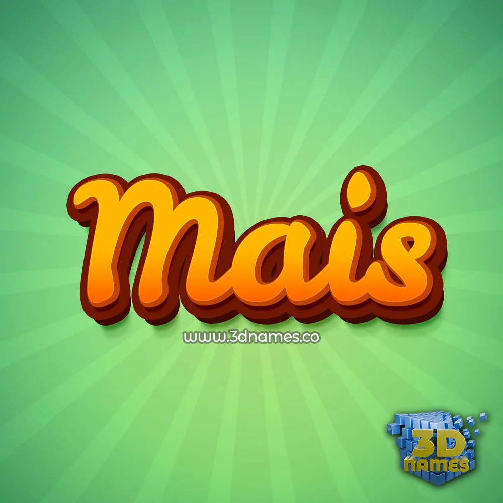 mais in Green Rays style - 3D name wallpaper