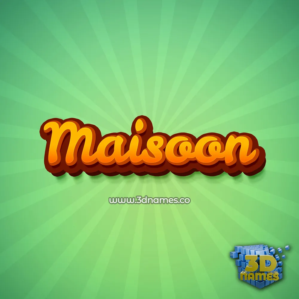 maisoon in Green Rays style - 3D name wallpaper