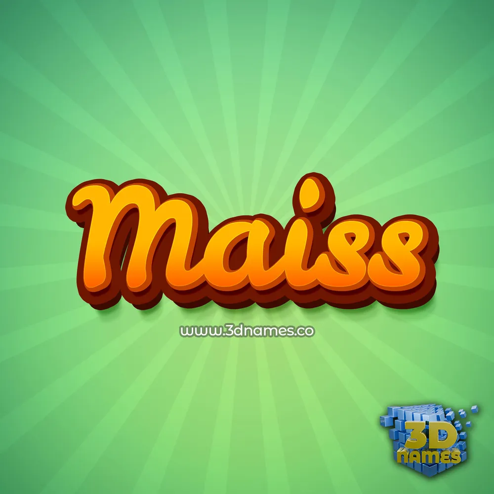 maiss in Green Rays style - 3D name wallpaper