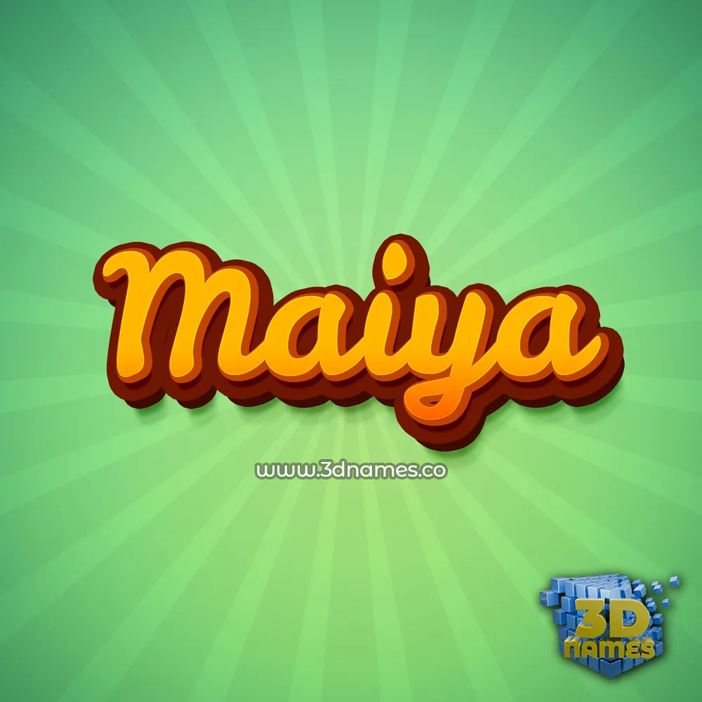 maiya in Green Rays style - 3D name wallpaper