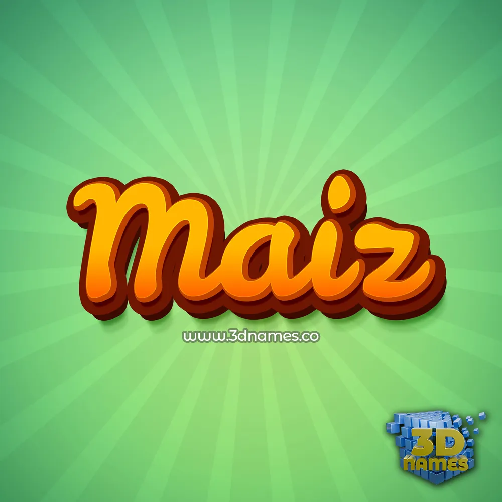 maiz in Green Rays style - 3D name wallpaper