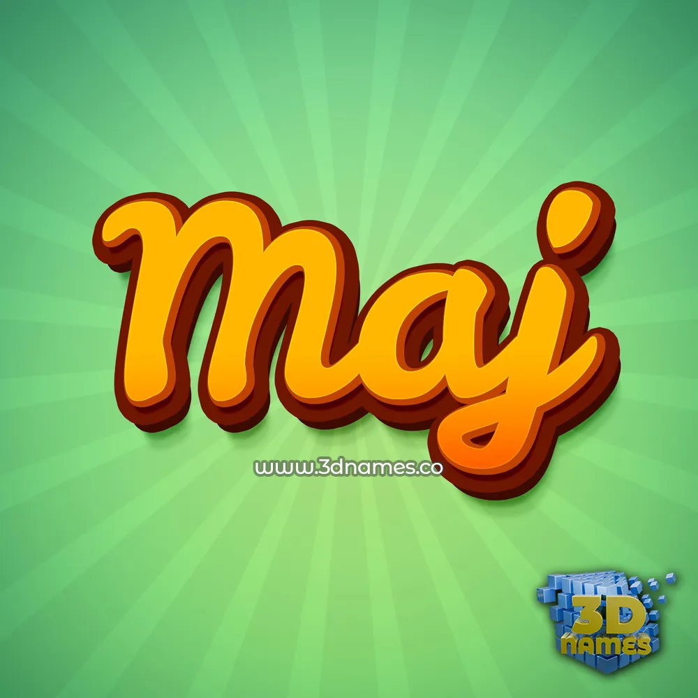 maj in Green Rays style - 3D name wallpaper