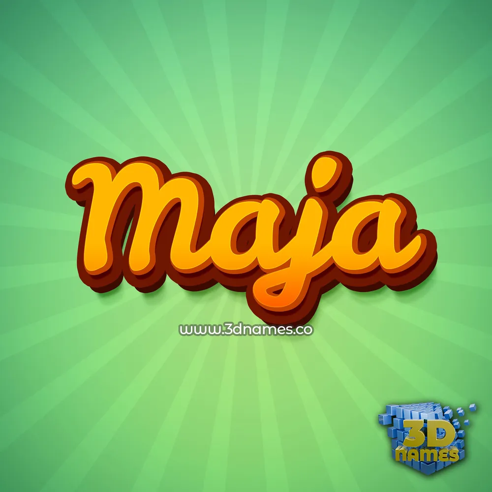 maja in Green Rays style - 3D name wallpaper