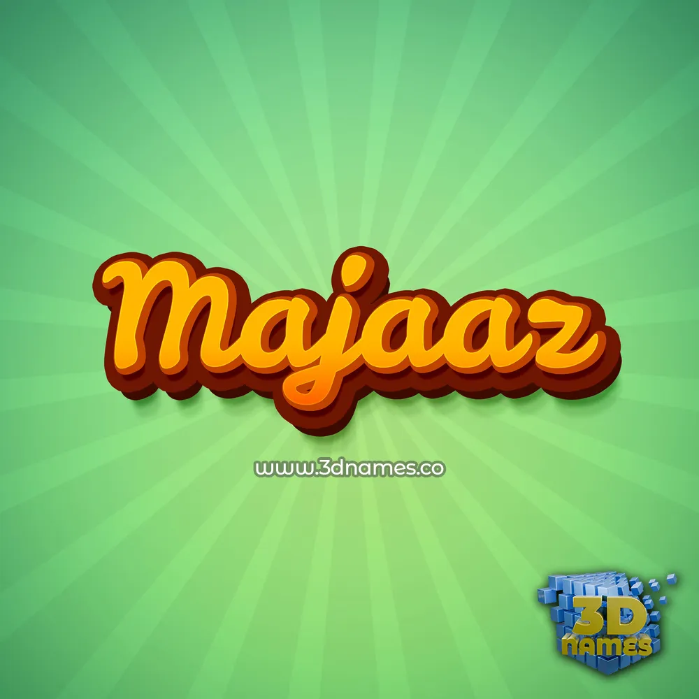 majaaz in Green Rays style - 3D name wallpaper