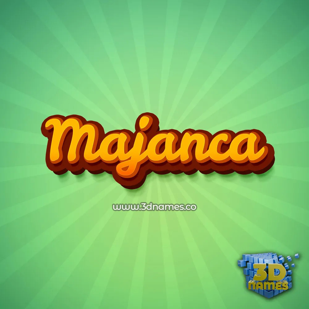majanca in Green Rays style - 3D name wallpaper