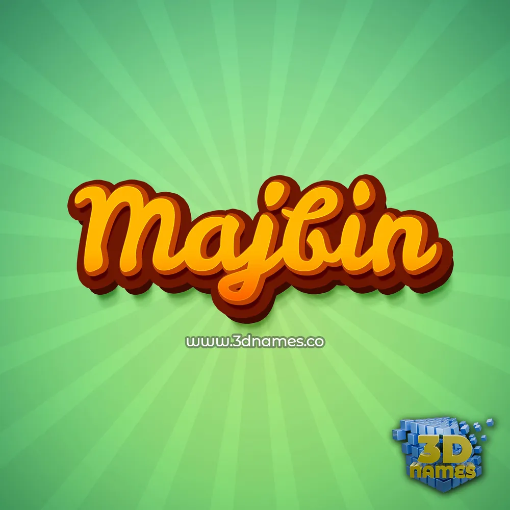 majbin in Green Rays style - 3D name wallpaper