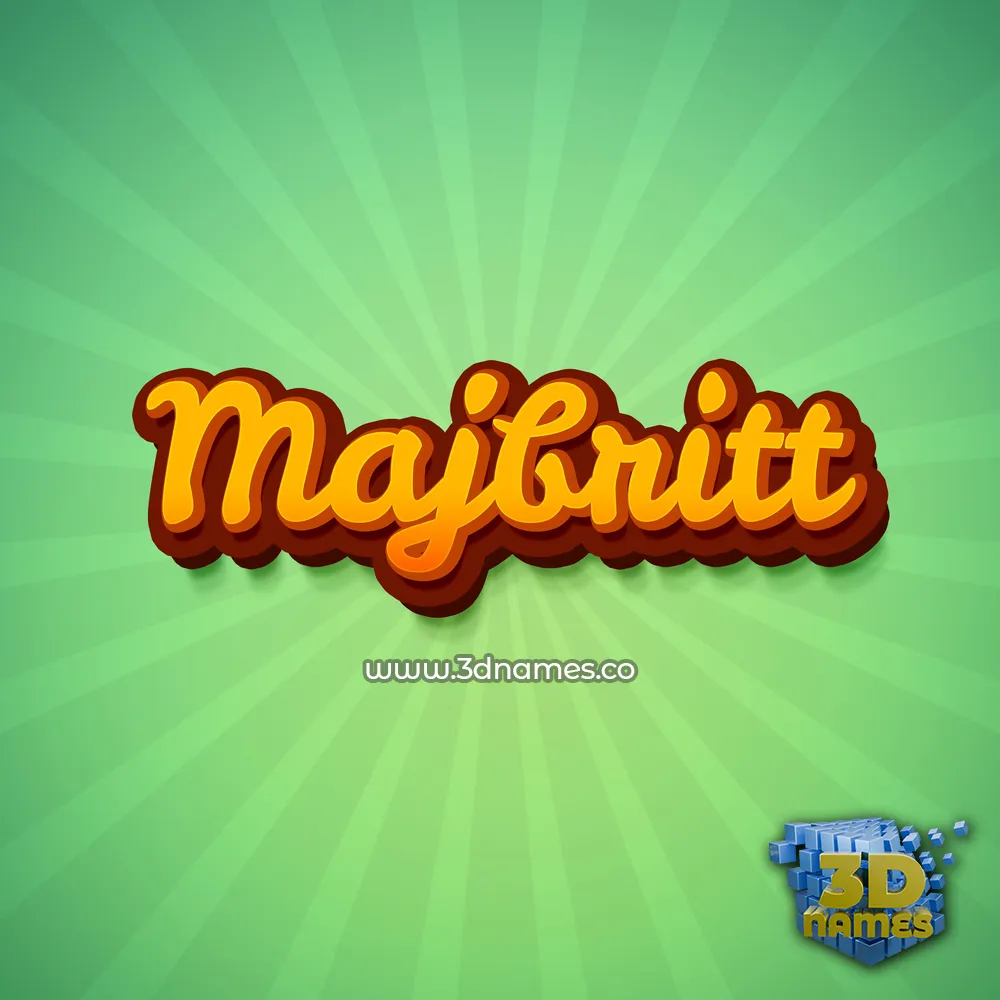 majbritt in Green Rays style - 3D name wallpaper