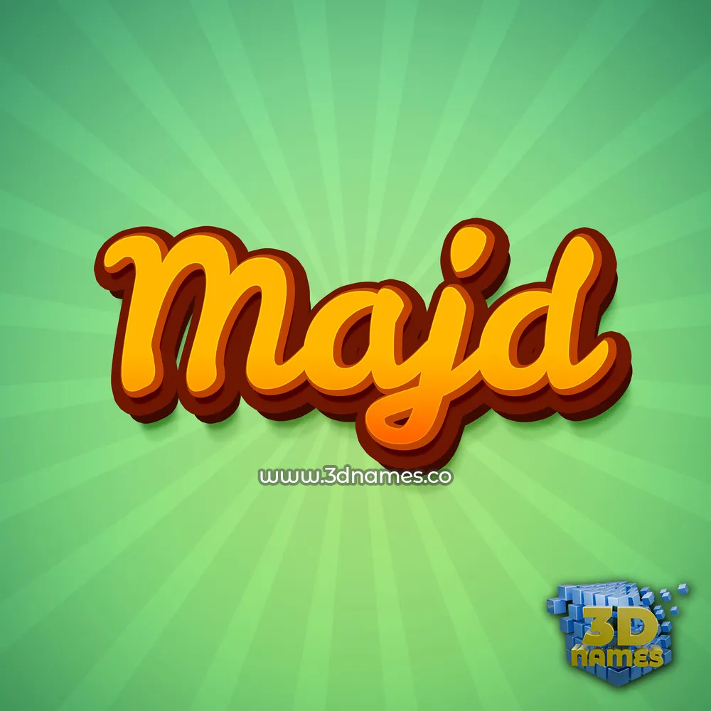 majd in Green Rays style - 3D name wallpaper