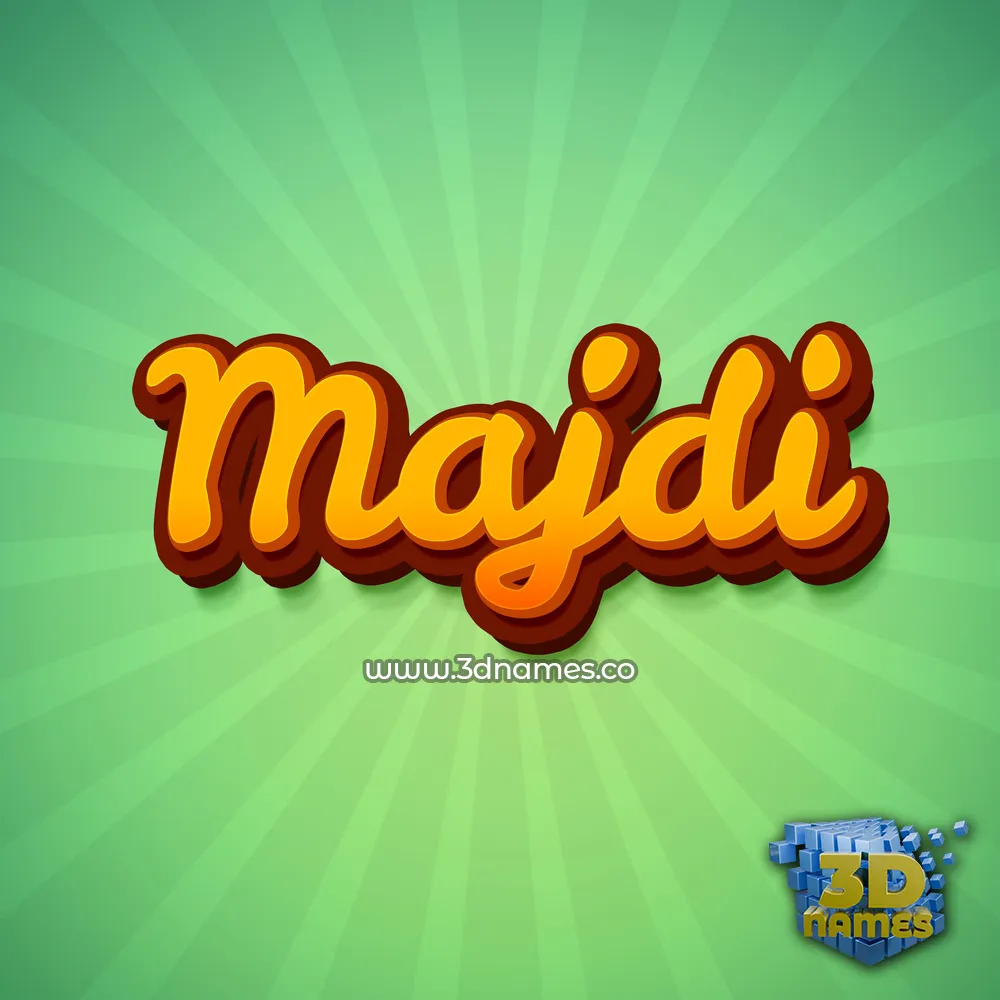 majdi in Green Rays style - 3D name wallpaper