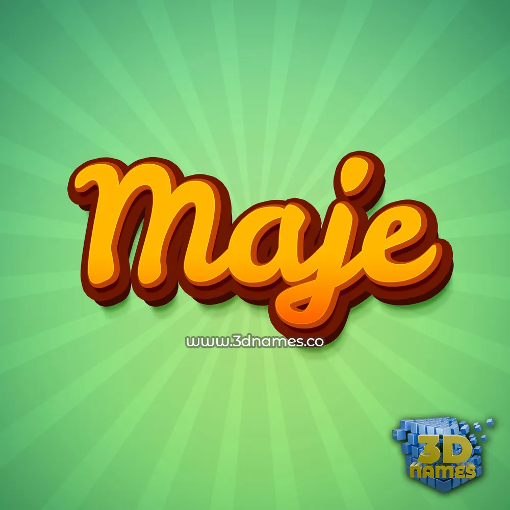 maje in Green Rays style - 3D name wallpaper
