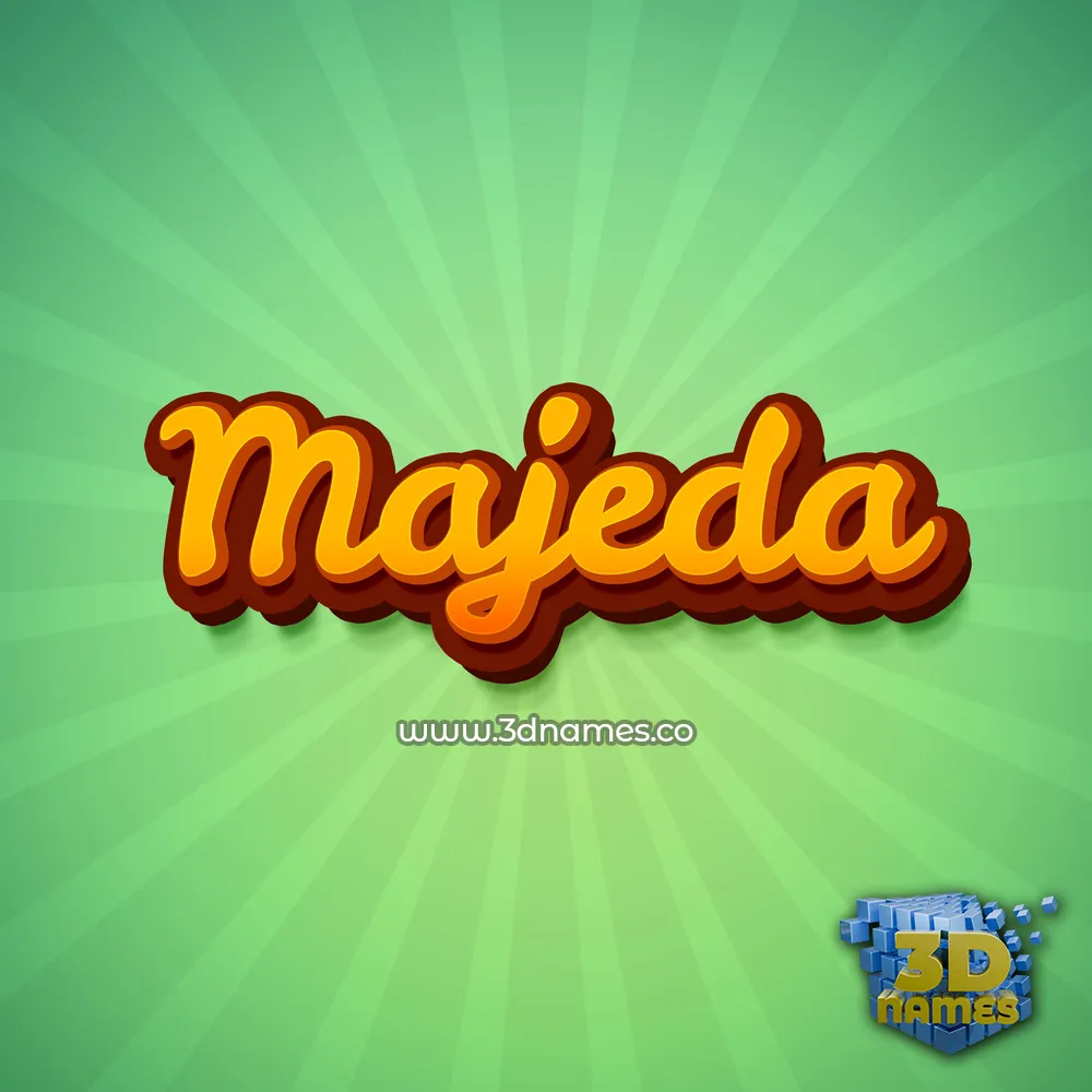 majeda in Green Rays style - 3D name wallpaper