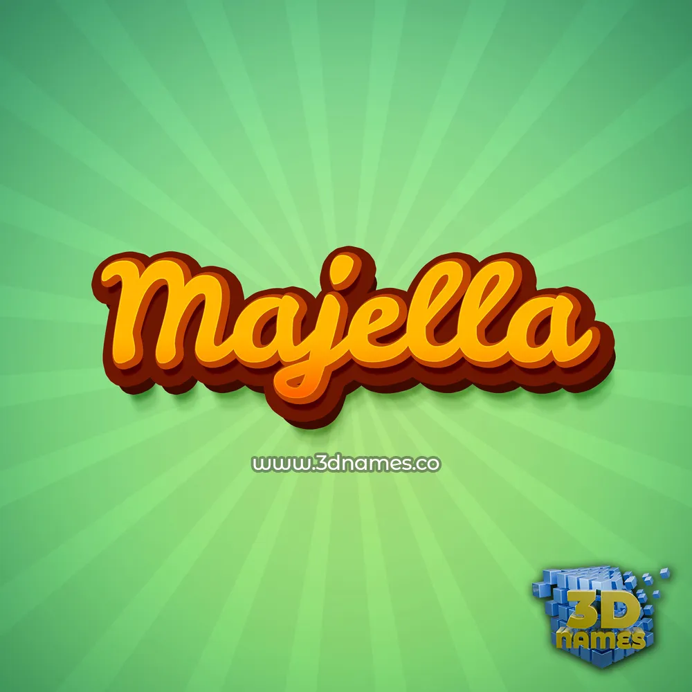 majella in Green Rays style - 3D name wallpaper